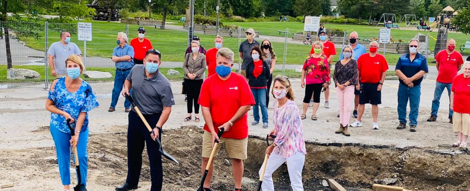 Ground breaking at Head Lake Rotary Visitor Centre